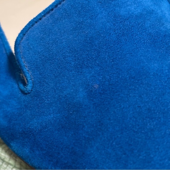 J. Crew Cleo Bright Cobalt Deep Riviera Blue Suede Slip On Loafers - Picture 10 of 11